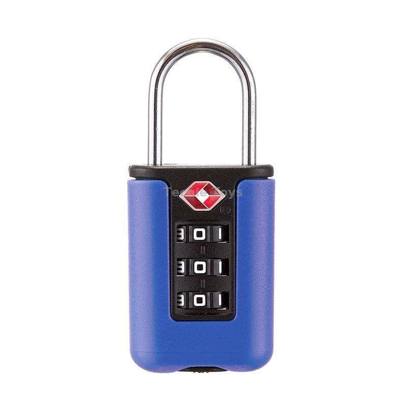 TSA Customs Code Lock Travel Luggage Lock Mini Contrast Color Design Combination Padlock(Purple Blue
