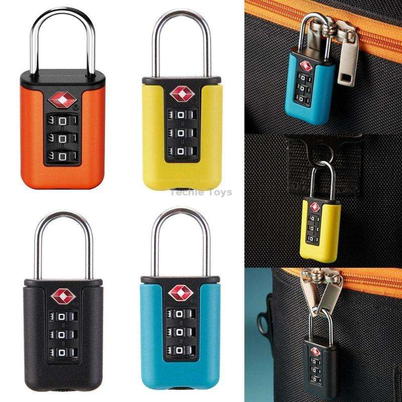 TSA Customs Code Lock Travel Luggage Lock Mini Contrast Color Design Combination Padlock(Purple Blue