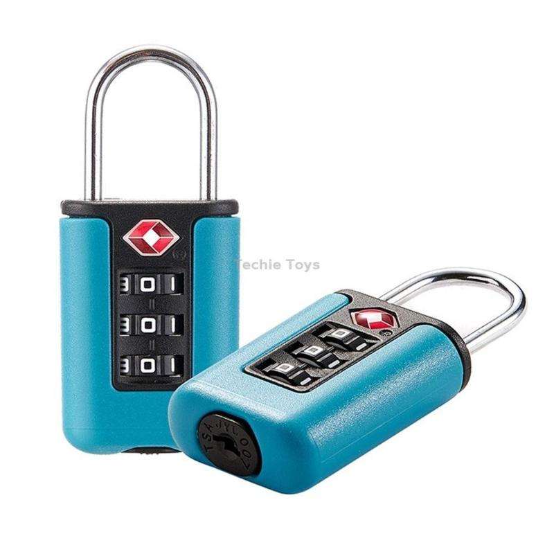TSA Customs Code Lock Travel Luggage Lock Mini Contrast Color Design Combination Padlock(Purple Blue