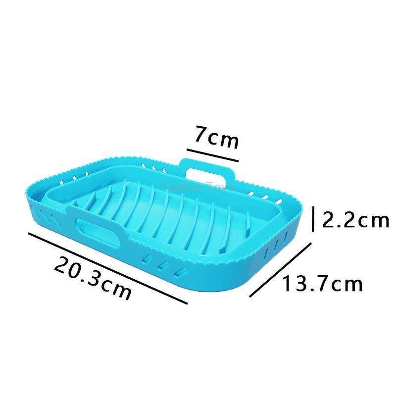 For Ninja DZ201 Air Fryer Silicone Mat Foldable Reusable Basket Tray(Black)