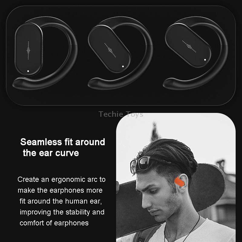 HD313 Earhook OWS Noise Reduction Bluetooth Earphone Subwoofer Sport Wireless Headset(Black)