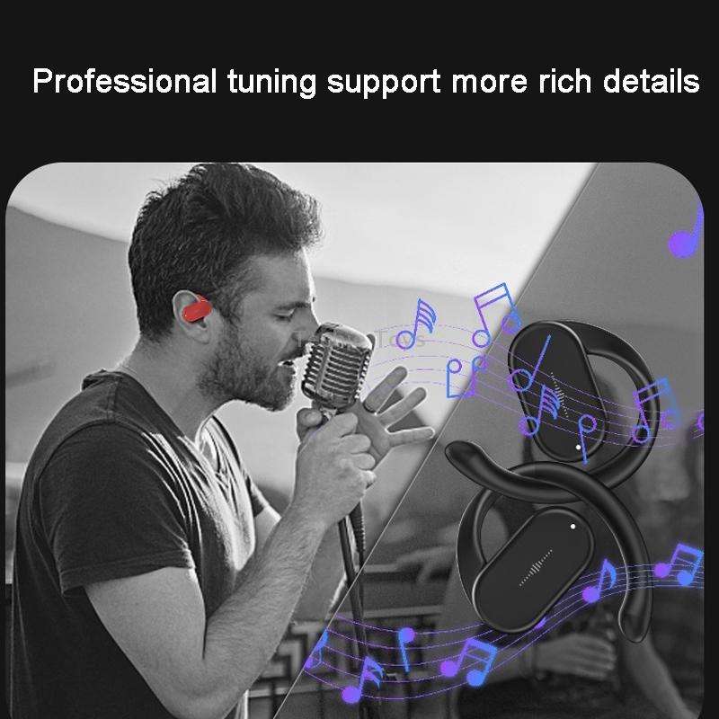 HD313 Earhook OWS Noise Reduction Bluetooth Earphone Subwoofer Sport Wireless Headset(Black)