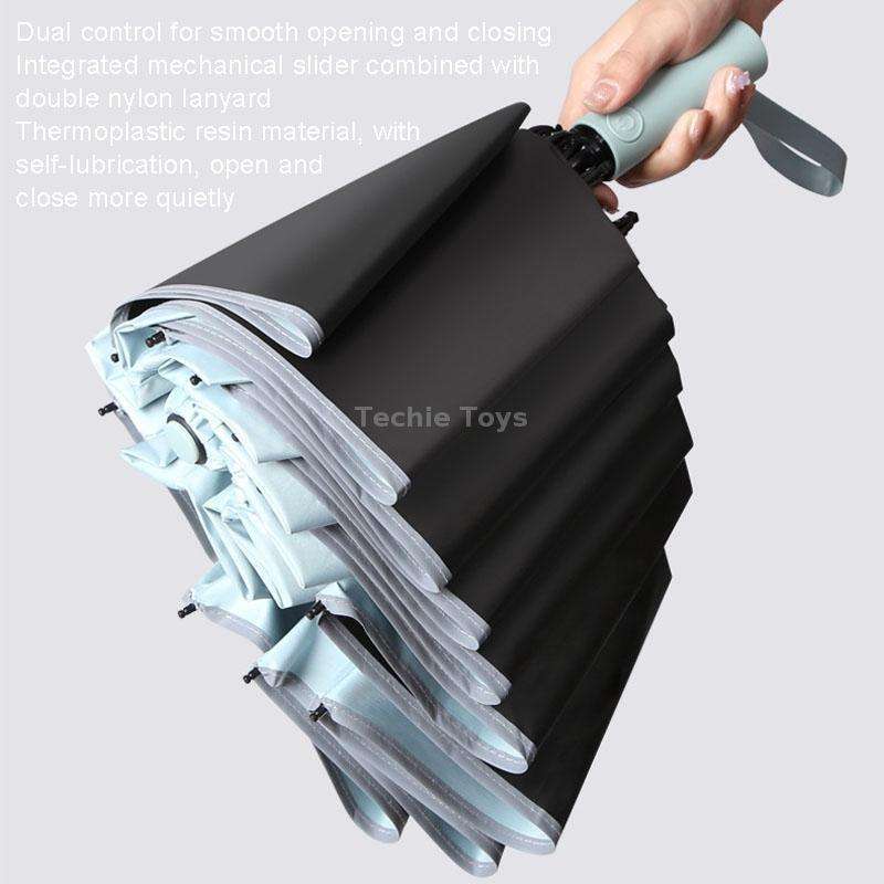 20 Bone Reverse Double Bone Automatic Folding Umbrella Sunshade Sun Umbrella(Blue)