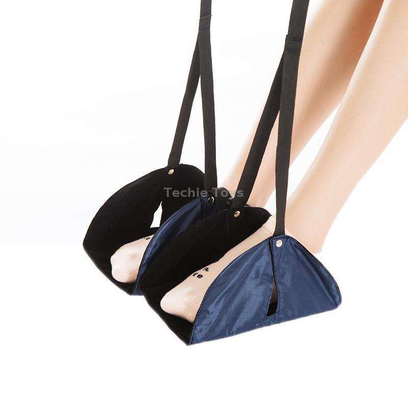 Travel Foot Rest Hammock Office Leisure Pedal, Color: Navy Blue Split