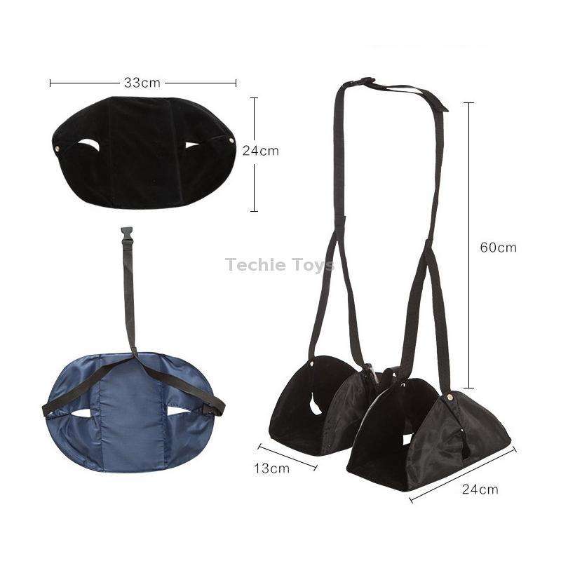 Travel Foot Rest Hammock Office Leisure Pedal, Color: Navy Blue Split