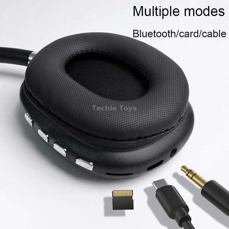 Wireless Bluetooth Headphones Noise Reduction Stereo Gaming Headset(Black)