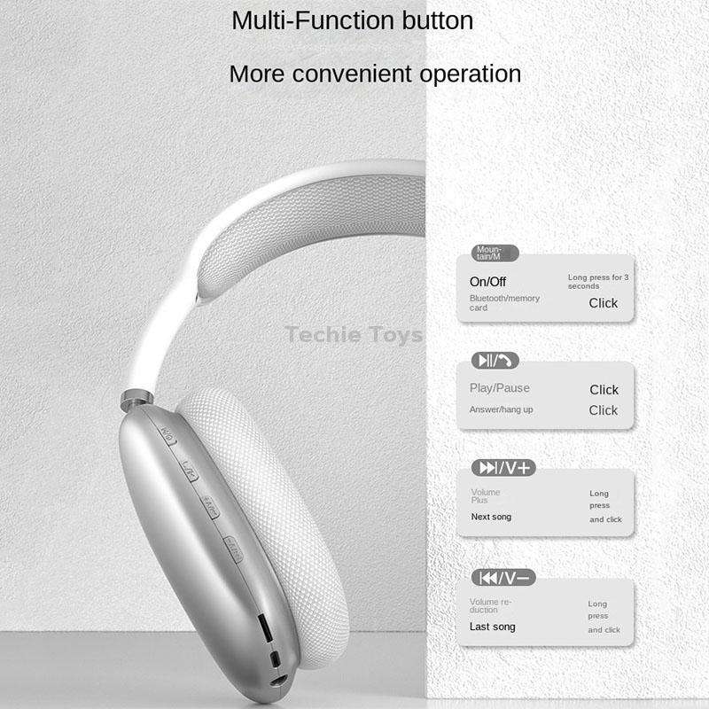 Wireless Bluetooth Headphones Noise Reduction Stereo Gaming Headset(Black)