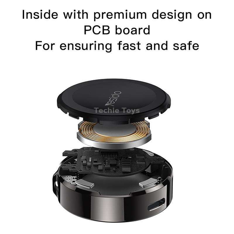 Yesido DS19 For Samsung Smart Watch Portable Charger Dual Input Port Magnetic Wireless Charger(Black