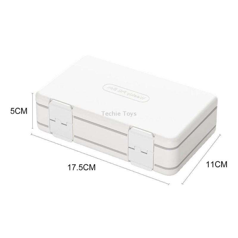 24 Grid Large Capacity Sealing Pills Case 3 Times A Day 7 Day Medicine Organizer Box(White)