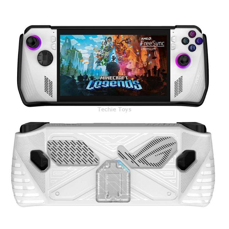 For Asus ROG Ally Game Console TPU Soft Cover With Holder Bracket(White)