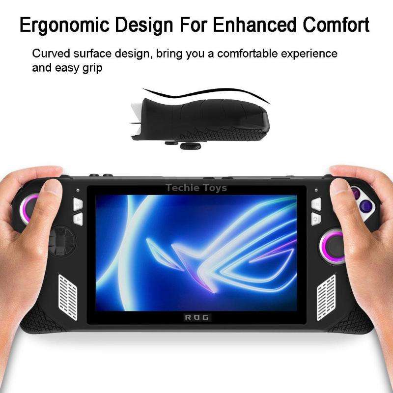 For ASUS Rog Ally Gaming Console Multicolor Silicone Case With 2 Button Caps(White)