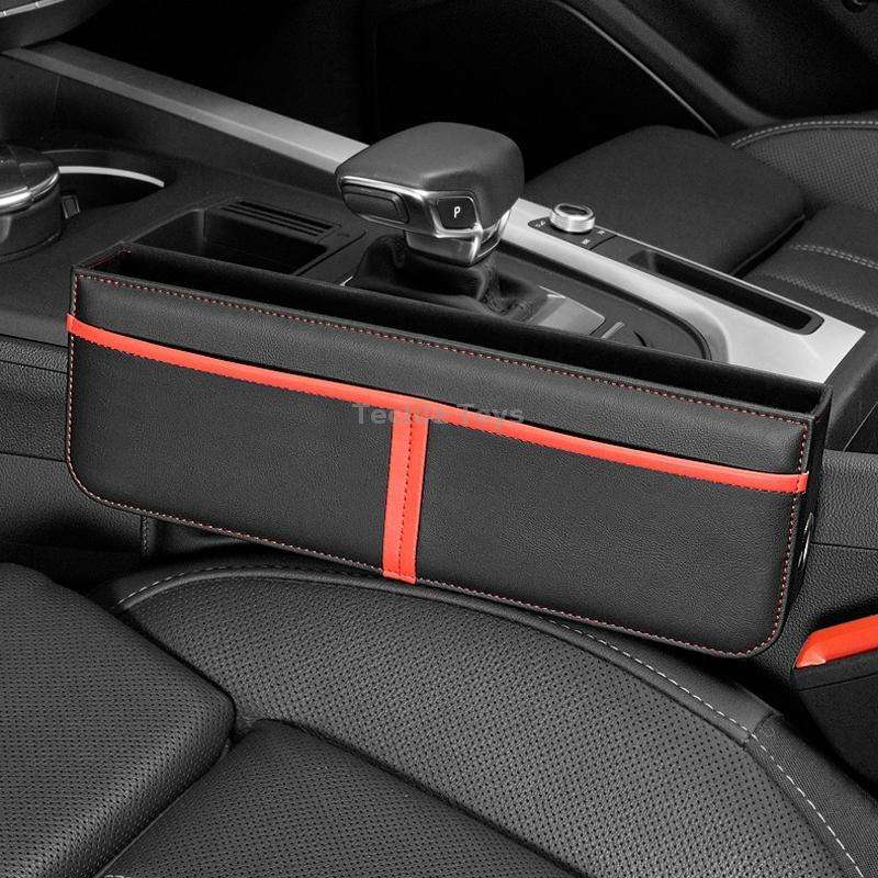 Leather Car Seat Gap Multifunctional Storage Box(Black)