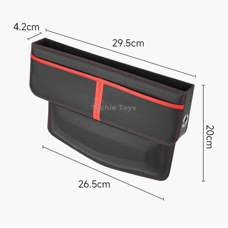 Leather Car Seat Gap Multifunctional Storage Box(Black)