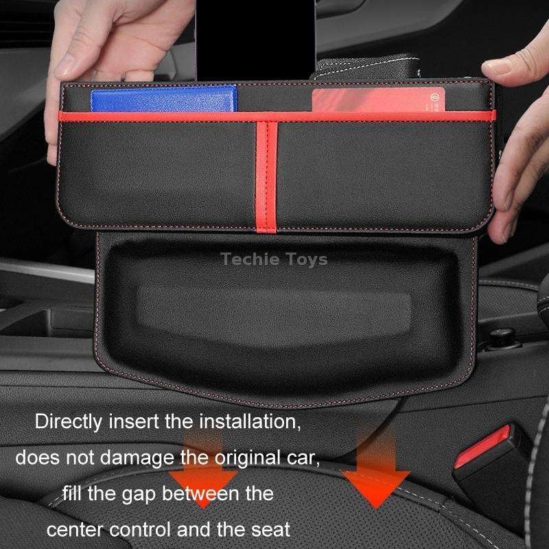 Leather Car Seat Gap Multifunctional Storage Box(Black)
