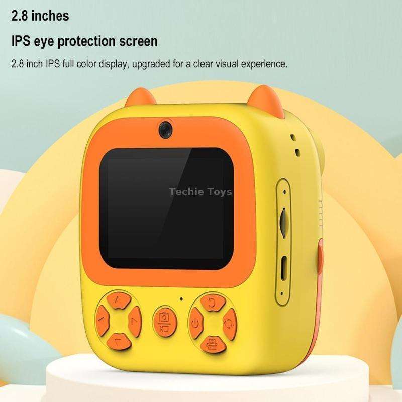 1080P Instant Print Camera 2.8-inch IPS Screen Front and Rear Dual Lens Kids Camera, Spec: Pink