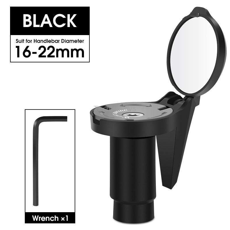 WEST BIKING Bicycle Handlebar Convex Rear View Mirror(Black)