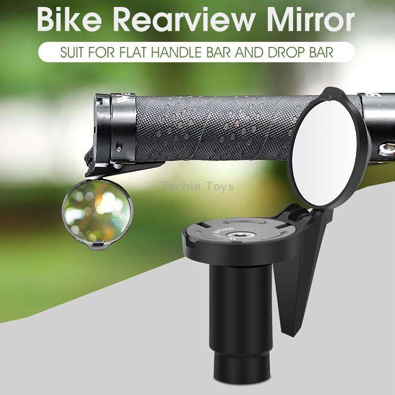 WEST BIKING Bicycle Handlebar Convex Rear View Mirror(Black)