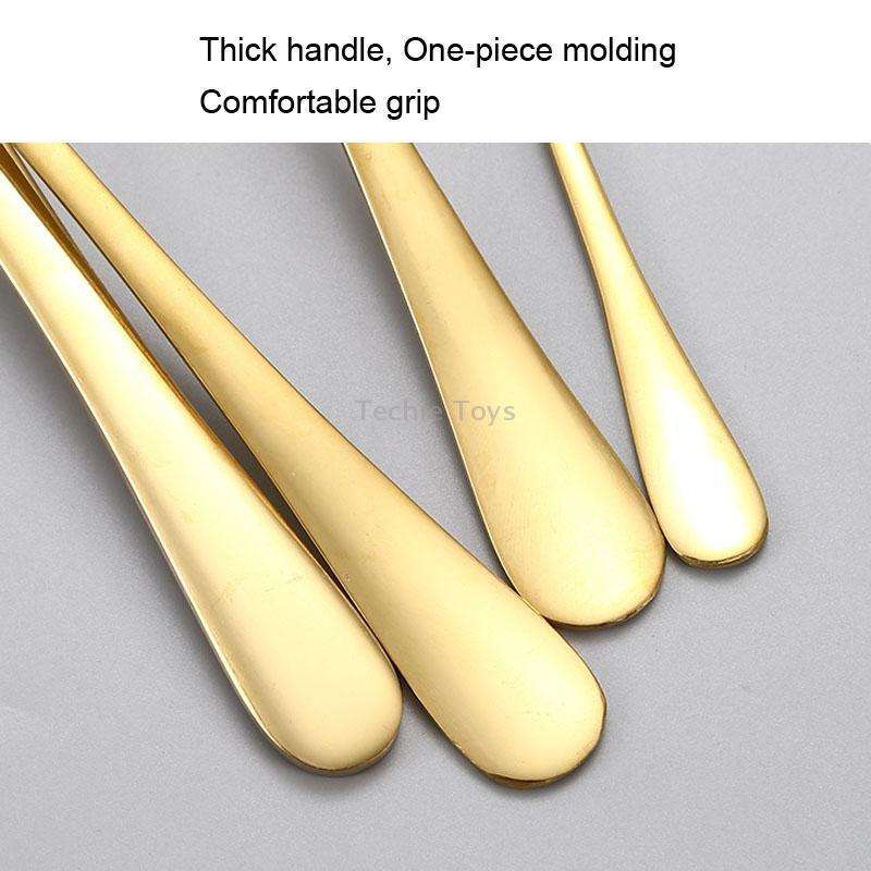 24pcs/set Boxed Stainless Steel Cutlery Knife, Fork and Spoon Cutlery Set, Specification: Gold