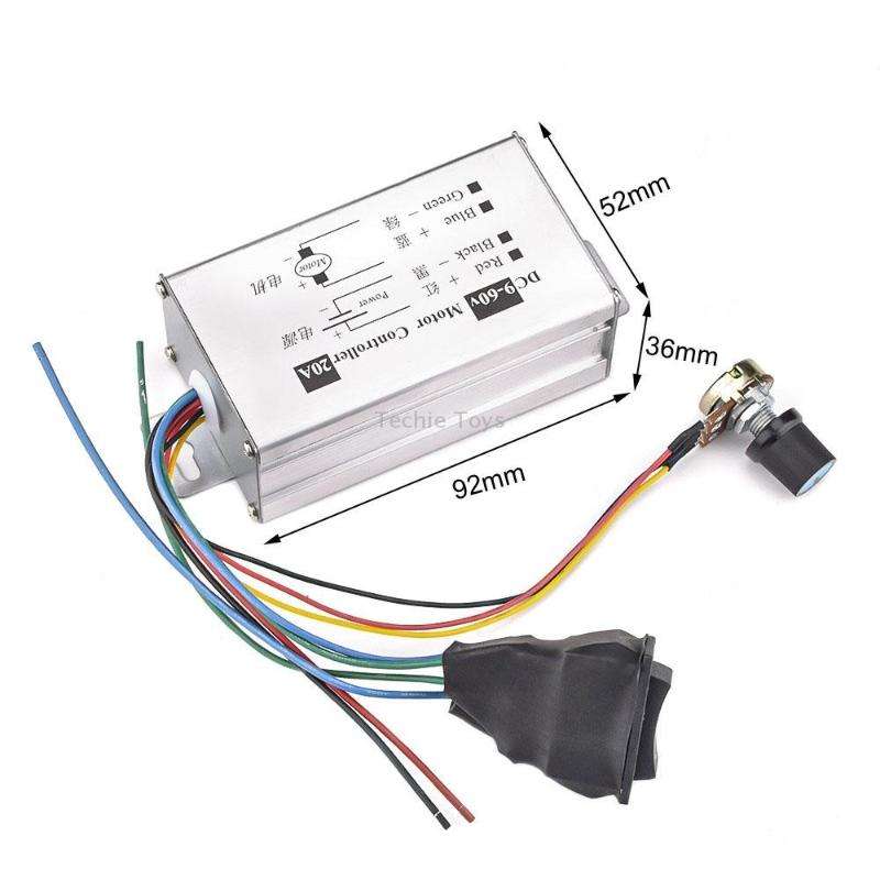 20A Forward And Reverse DC Speed Regulator 9-60V Pulse Wide Motor Driver PWM Control Board(With Swit