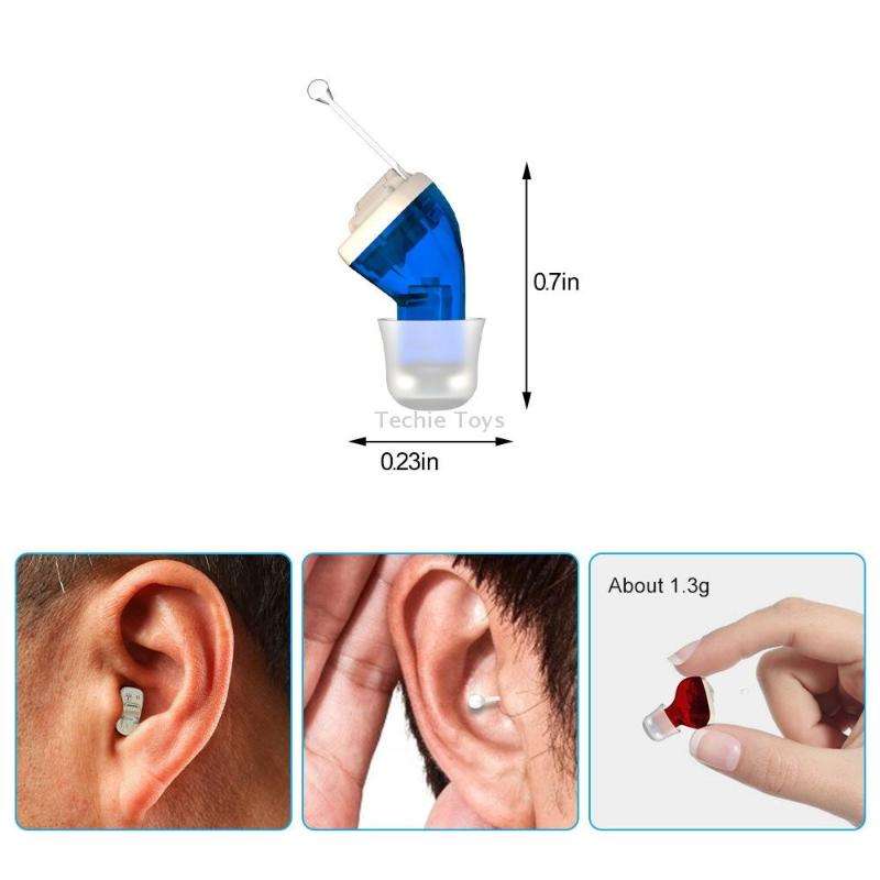 AN127 Invisible In-Ear Hearing Aid Sound Amplifier For The Elderly And Hearing Impaired(Blue Left Ea