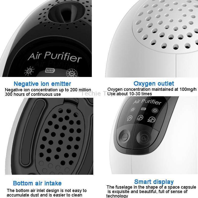 Negative Ion & Ozone Dual Mode Air Purifier Disinfection Machine To Remove Formaldehyde Bacteria(Whi