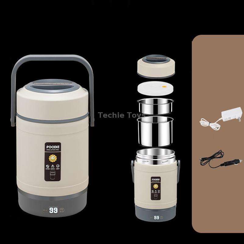 2.0L 304 Food Grade Insulated Lunch Box Electric Thermostat Lunch Bucket, CN Plug, Color: Temperatur
