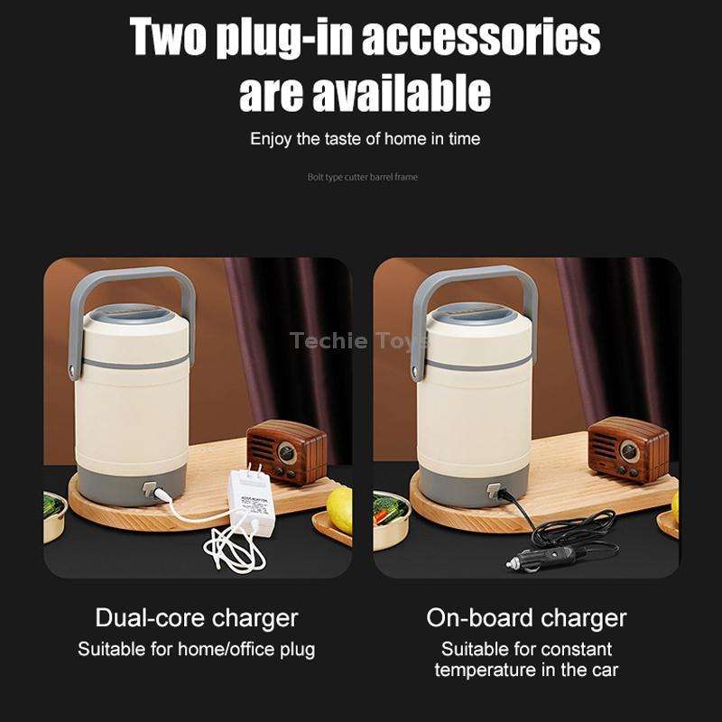 2.0L 304 Food Grade Insulated Lunch Box Electric Thermostat Lunch Bucket, CN Plug, Color: Temperatur