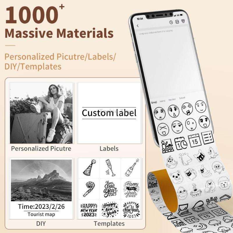 Phomemo T02 Standard Error Mini Pocket Small Portable Bluetooth Phone Photo Label Thermal Printer(Wh