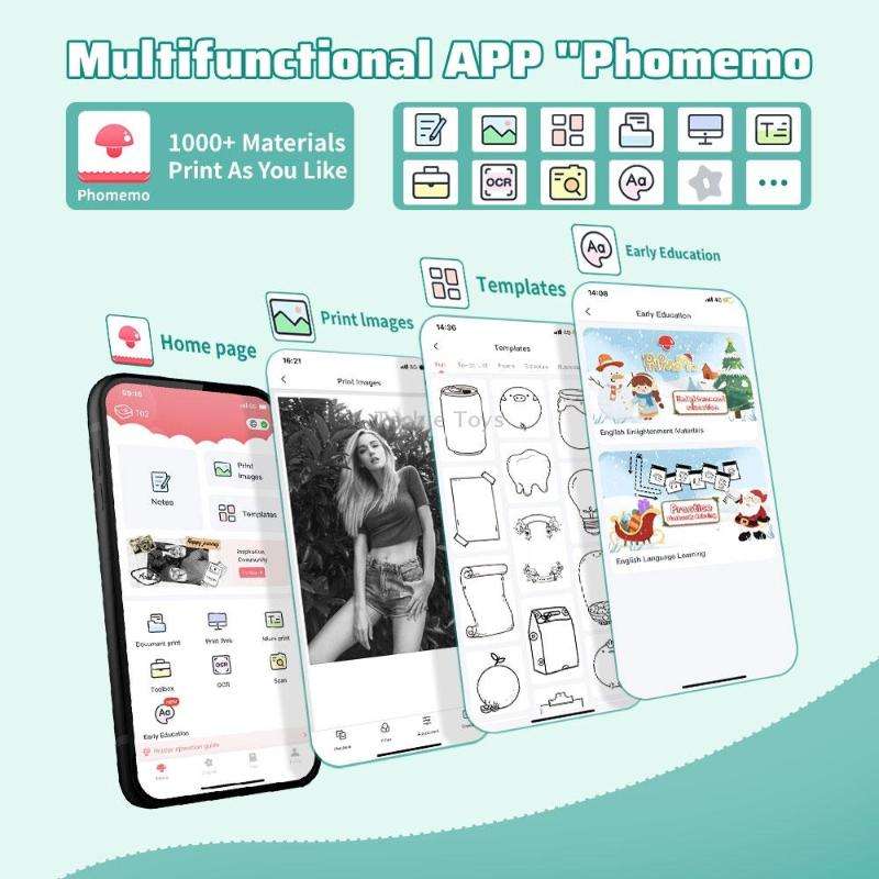 Phomemo T02 Standard Error Mini Pocket Small Portable Bluetooth Phone Photo Label Thermal Printer(Wh