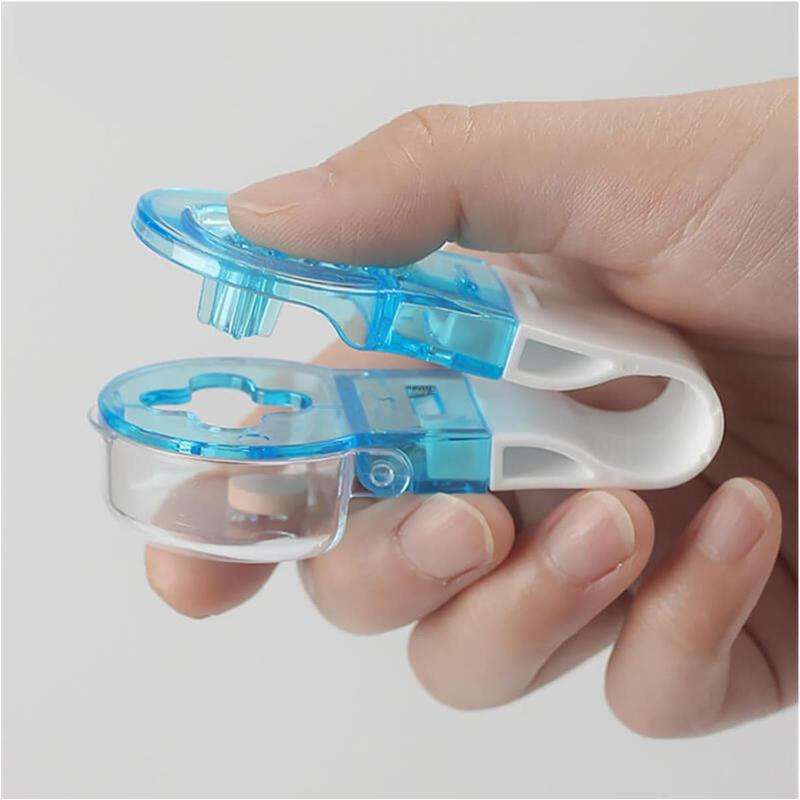 Portable Pill Taker Tablets Pills Blister Pack Opener Pills Box Case(Blue)