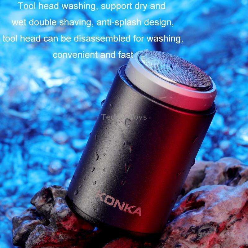 KONKA Mini Portable Razor Outdoor Waterproof Men Razor, Color: Black