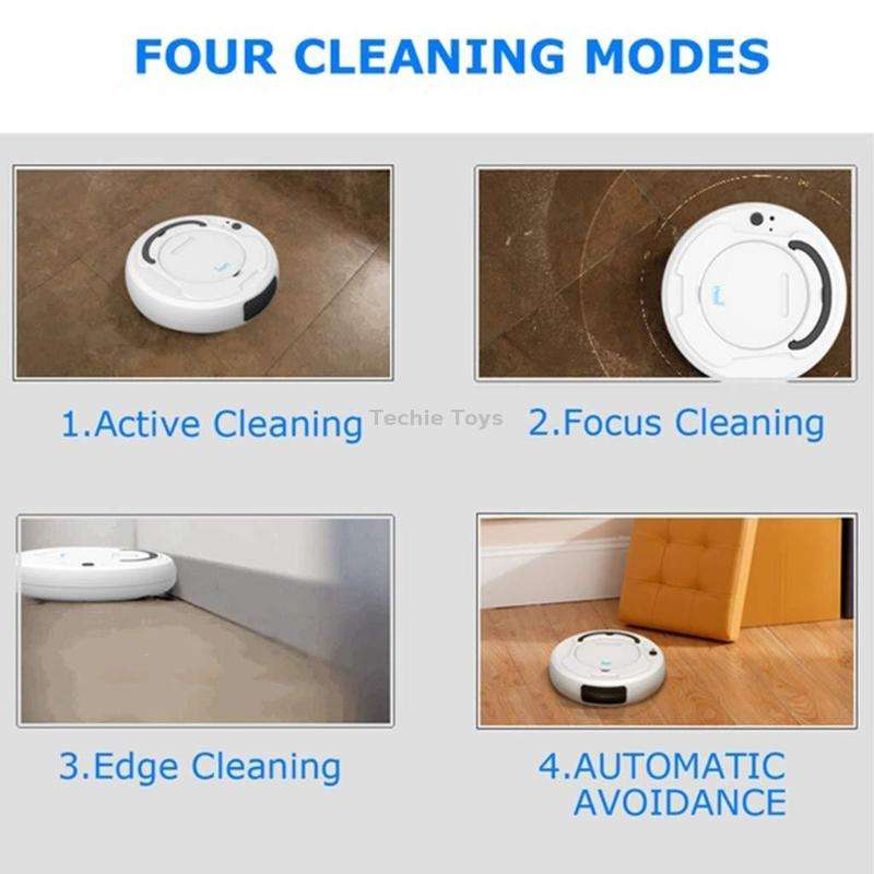 3-in-1 1800pa Smart Cleaning Robot Rechargeable Auto Robotic Vacuum Dry Wet Mopping Cleaner(White)