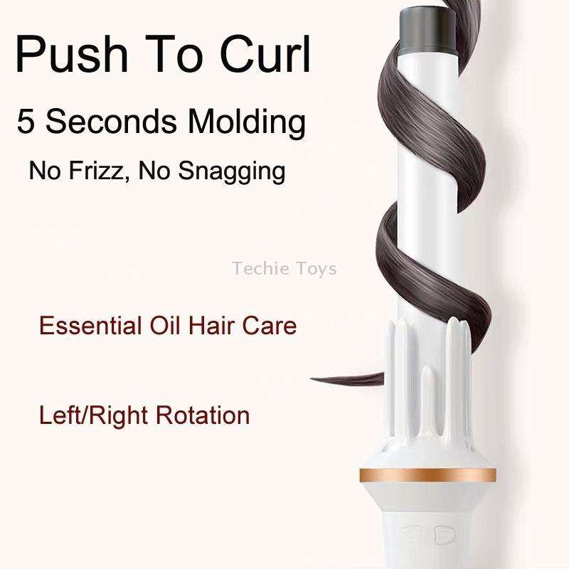 Automatic Curling Iron With Bi-Directional Rotating Ceramic Glaze Coating Hair Care, Plug: EU Plug W