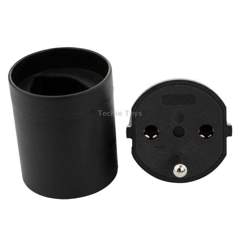 EU to Switzerland Convertible Plug With Ground Wire Travel Adaptor(Black)