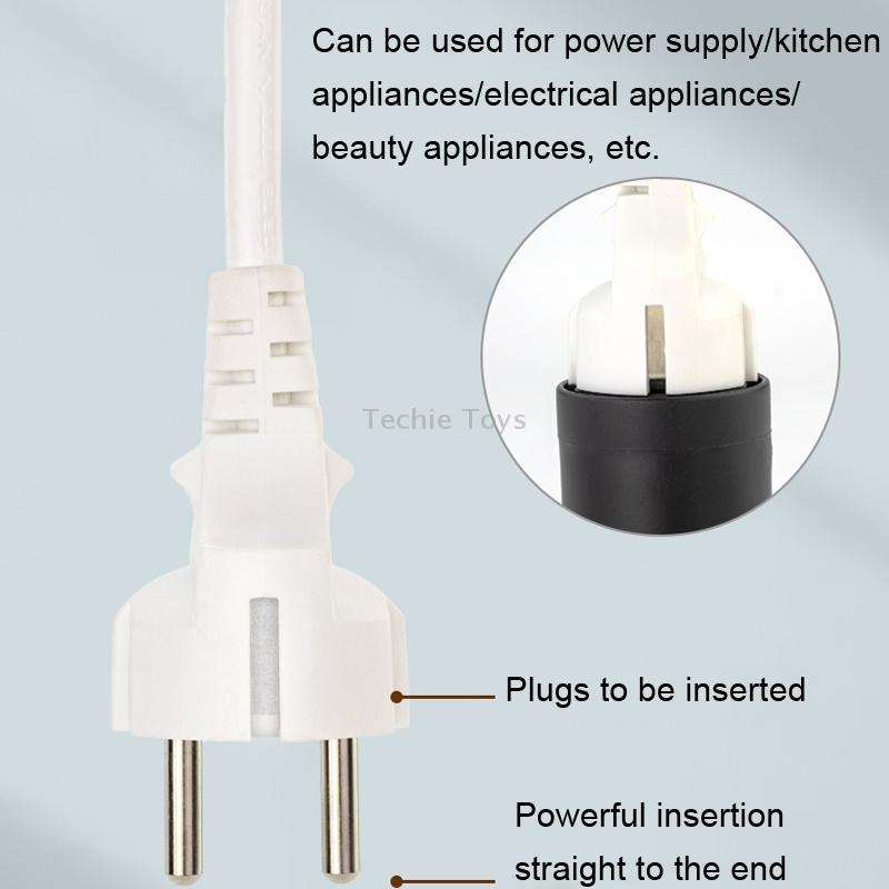 EU to Switzerland Convertible Plug With Ground Wire Travel Adaptor(Black)