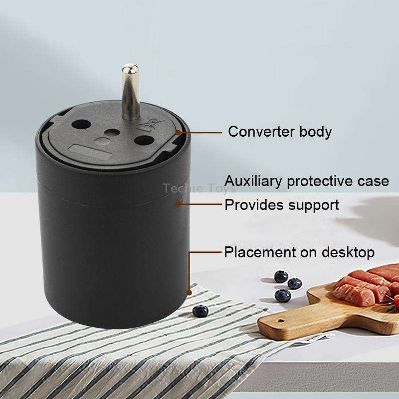 EU to Switzerland Convertible Plug With Ground Wire Travel Adaptor(Black)