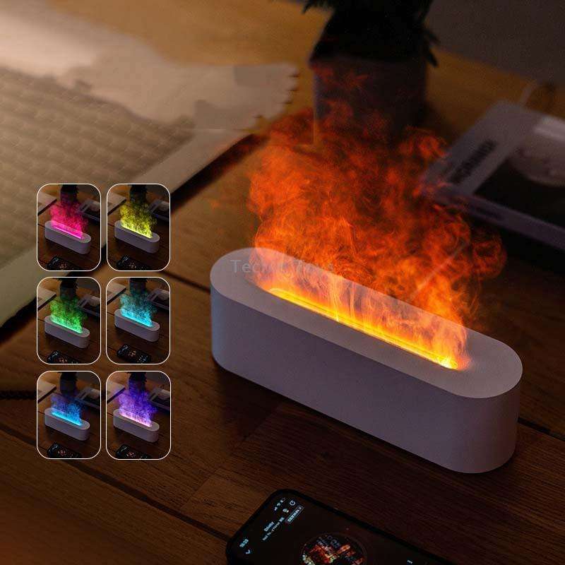 DQ709 Flame Aromatherapy Diffuser Quiet USB Air Humidifier(White)