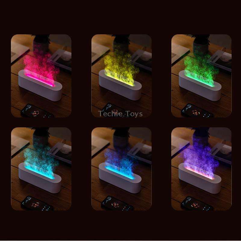 DQ709 Flame Aromatherapy Diffuser Quiet USB Air Humidifier(White)