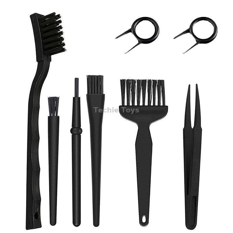8pcs/set Anti-Static Computer Cleaning Brush Tweezer Set Sweep Keyboard