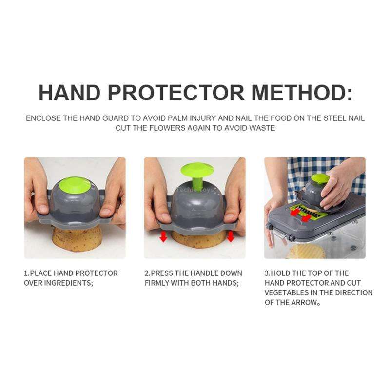 22 in 1 Multifunctional Food Chopper Grater Onion Dicer Veggie Cutter with 13 Stainless Steel Blades