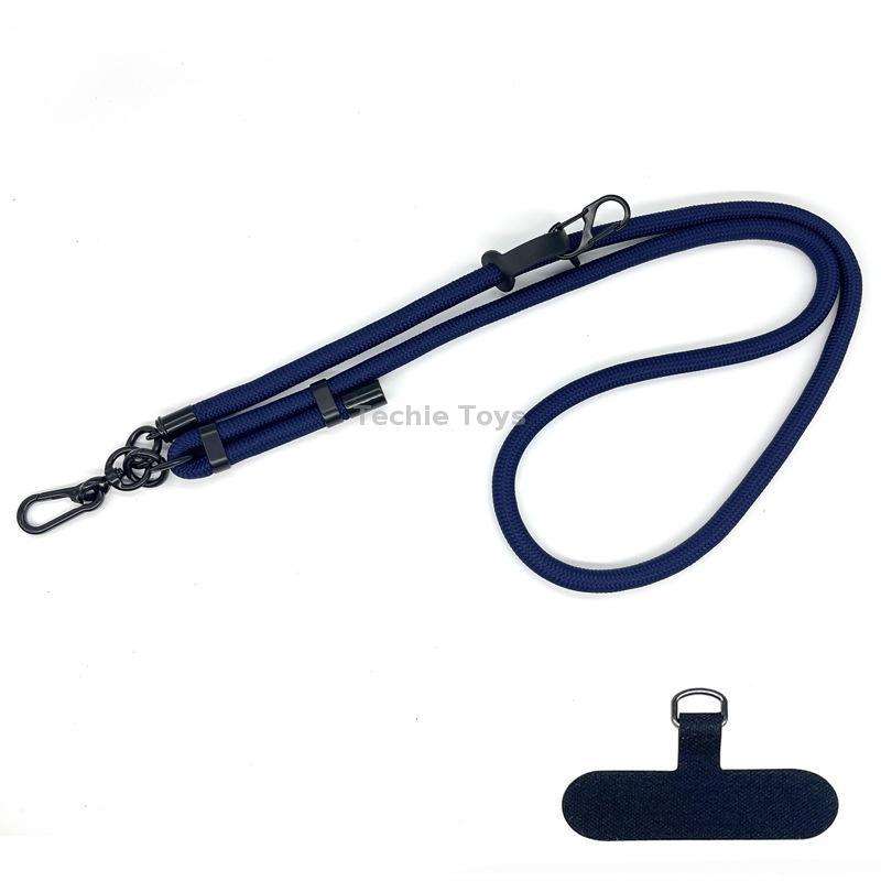 10mm Thick Rope Mobile Phone Anti-Lost Adjustable Lanyard Spacer(Navy)