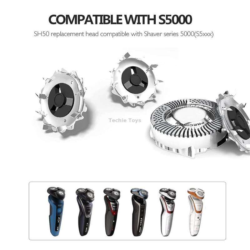 For Philips Electric Shaver S5000 Series SH50 Replacement Blade Head Integral Three Head(Silver)