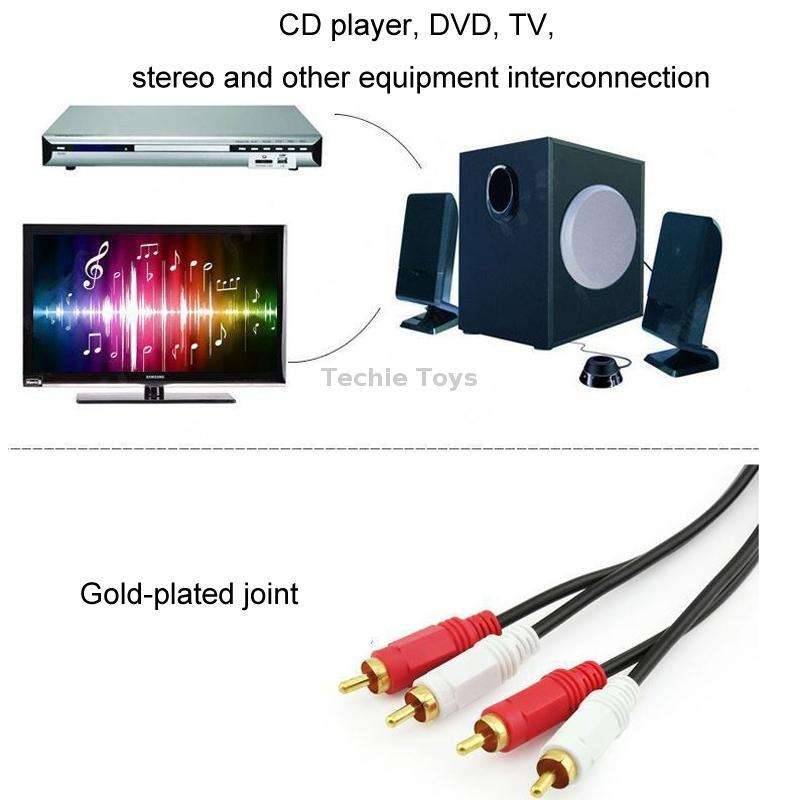 3m Double Lotus Audio Cable RCA Two-To-Two Power Amplifier Audio Cable