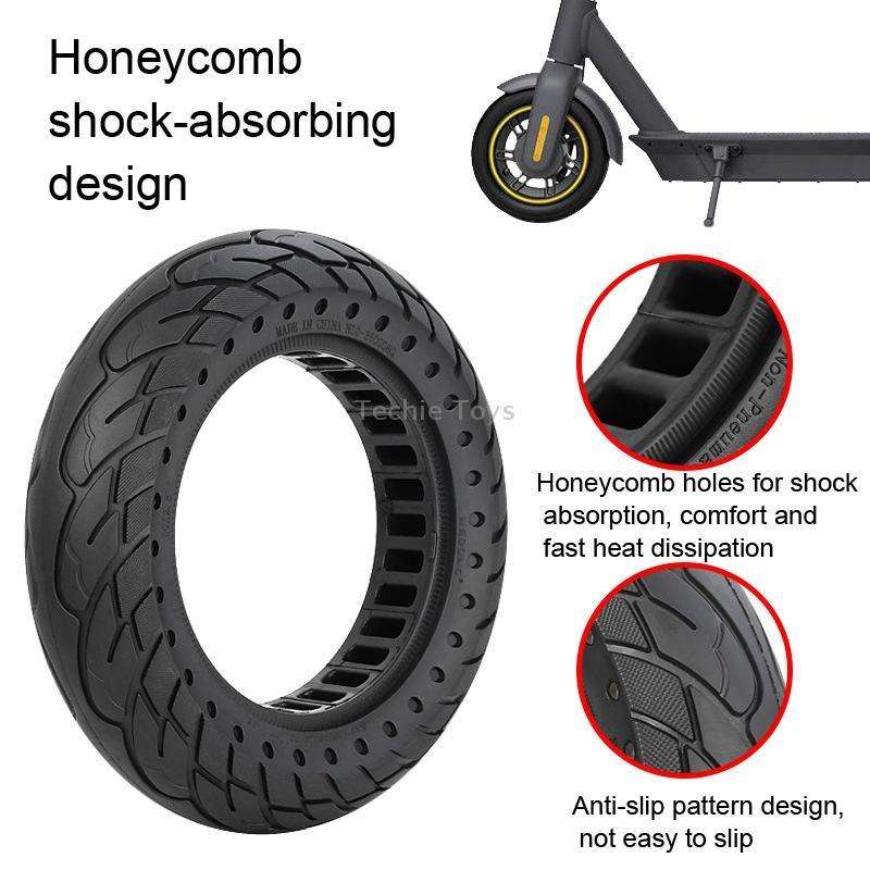For Kugoo M4 Electric Scooter 10 Inch Inflatable Honeycomb Solid Run-flat Tire(36mm Slot Red)