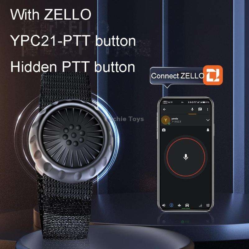 For ZELLO Wireless Bluetooth Push Button Car Riding Transmitter(Black)