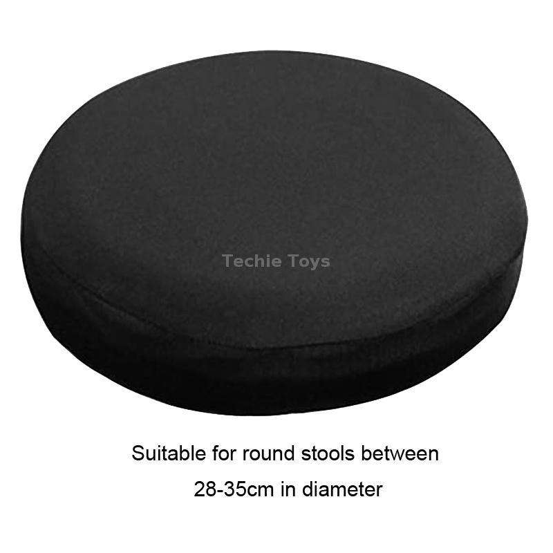 For Diameter 28-35cm Stretch Round Stool Sleeve Swivel Round Chair Covers(Black)
