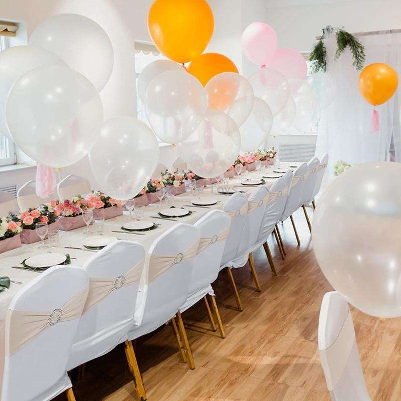 Tie-Free Elastic Chair Back Flower Bow Chair Cover Seat Decoration Ties Hotel Wedding Supplies(Champ