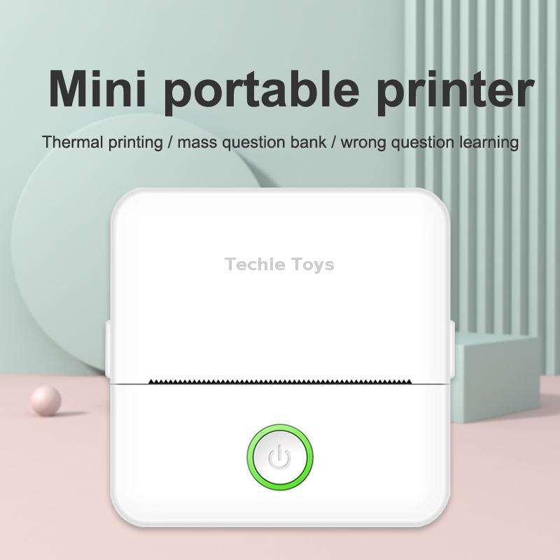 X6 200DPI Student Homework Printer Bluetooth Inkless Pocket Printer Pink 5 Printer Papers+5 Sickers+