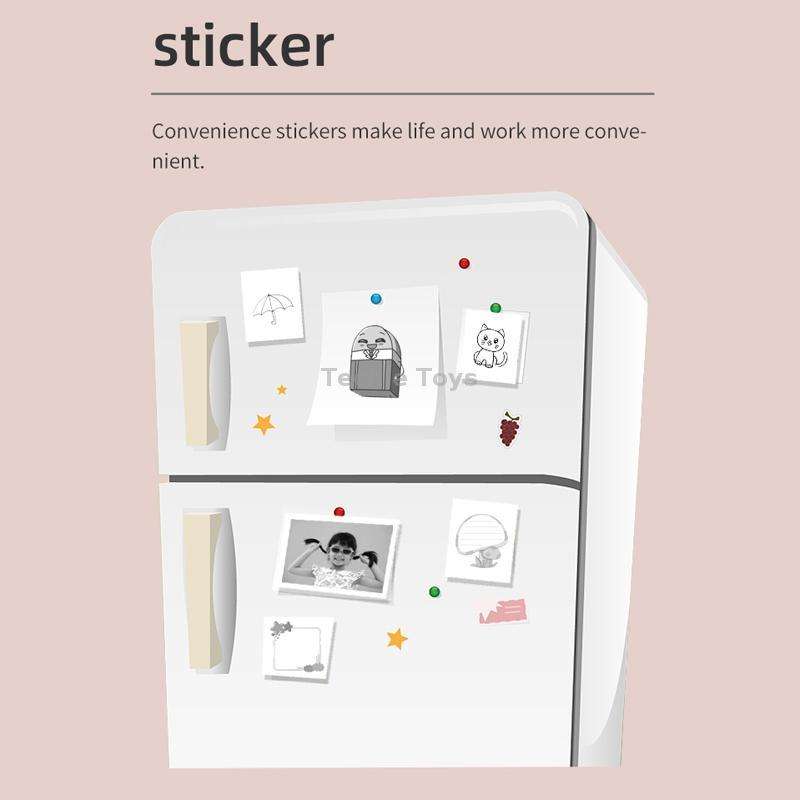 X6 200DPI Student Homework Printer Bluetooth Inkless Pocket Printer Pink 5 Printer Papers+5 Sickers+