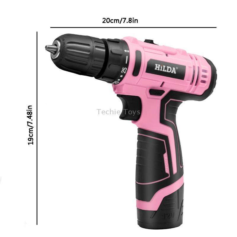 HILDA 12V Cordless Impact Drill Electrical Screwdriver, Plug: UK Plug